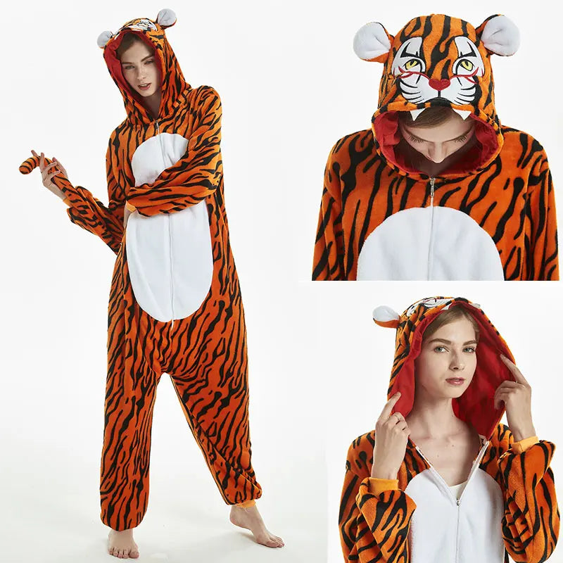Adult Kids Kigurumi Unicorn Pajamas Cartoon Rabbit Costumes Pajamas For Women Unicornoio Sleepwear Winter Panda Lion Pig Onesies