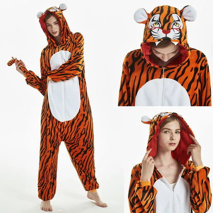 Adult Kids Kigurumi Unicorn Pajamas Cartoon Rabbit Costumes Pajamas For Women Unicornoio Sleepwear Winter Panda Lion Pig Onesies