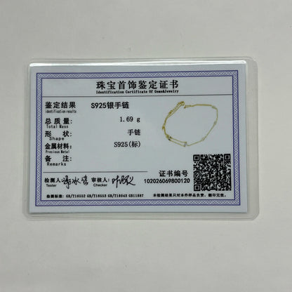 Aide 925 Sterling Silver Fine Jewelry Geometric Lucky Flower CZ Sparking Zircon Bracelets For Women Hand Chain Bracelets Jewelry