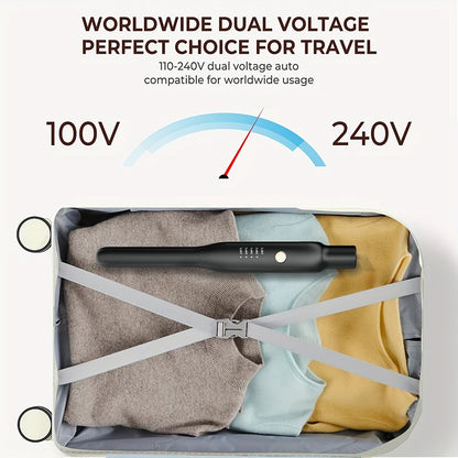 2-in-1 Mini Hair Straightener & Curler - Ceramic Fast Heating 140-220°C - Portable Flat Iron for Short Hair Travel Styling