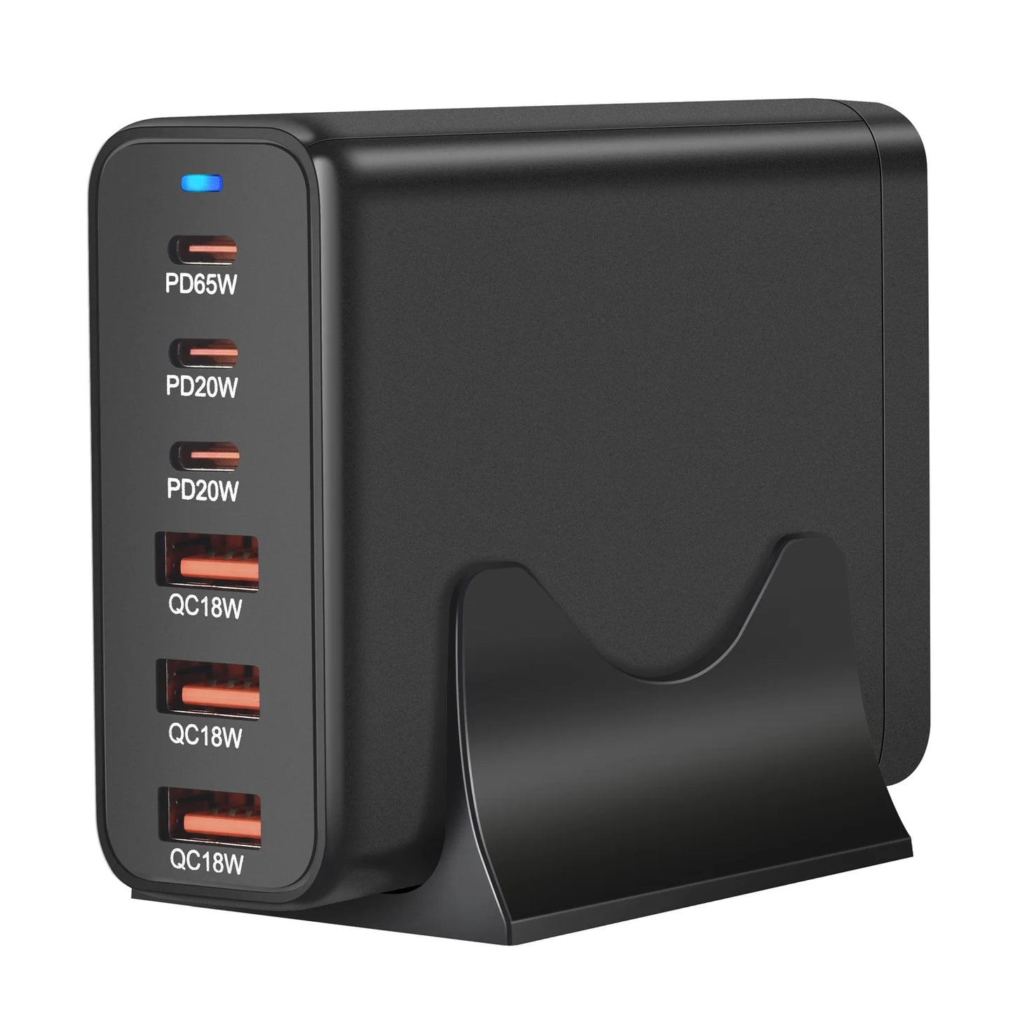 120W GAN Charger 6-port USB Type C PD Charger Fast Charge 3.0 USB Type C Fast Charger Mobile USB Charger Tablet Charger