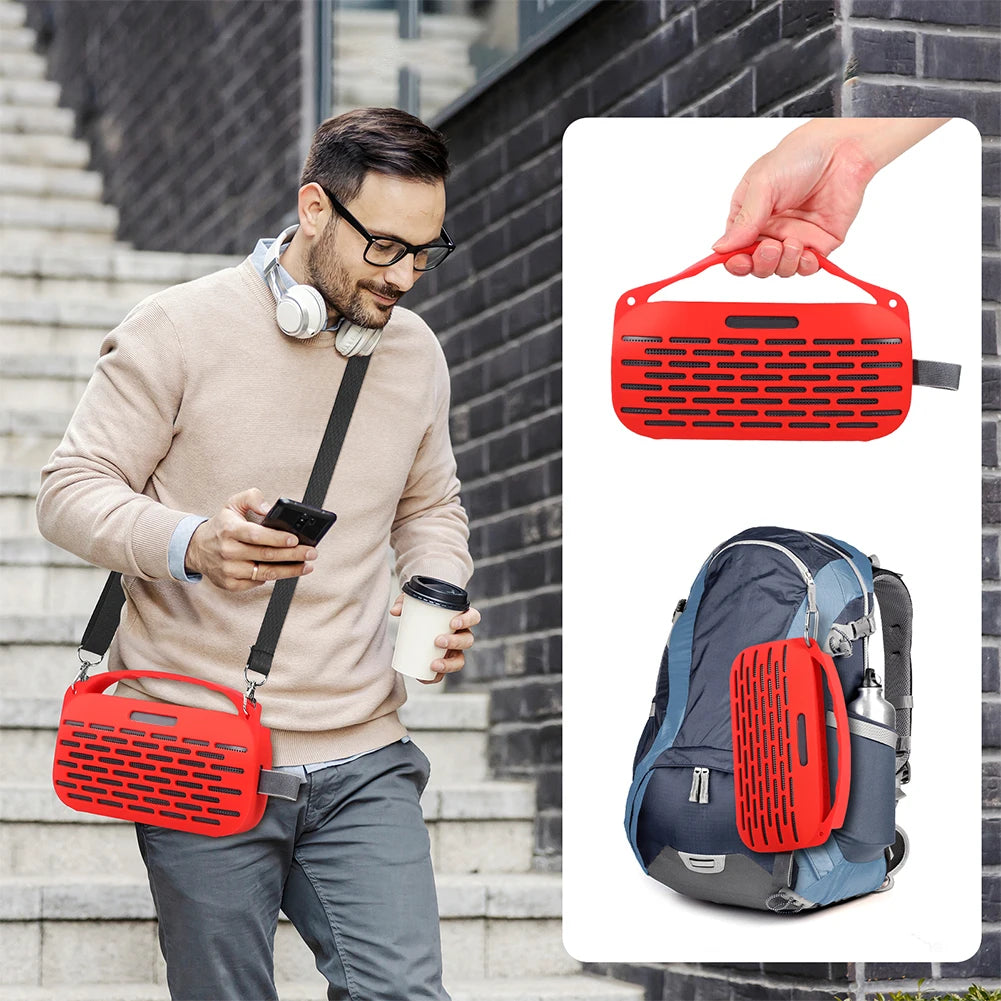 Silicone Case Cover for Bose SoundLink Flex 2nd Gen Speaker Travel Protective Carrying Case Pouch with Handle & Shoulder Strap