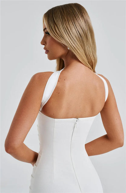 Mozision Scarf Collar Strapless Sexy Maxi Dress For Women Fashion Off-shoulder Backless Bodycon Club Party Long Dress Elegant