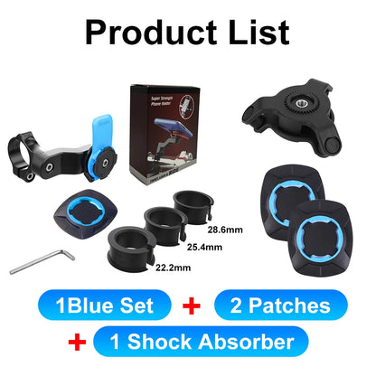 Motorcycle Bike Phone Holder Stand Bicycle Quad Lock Phone Holder Bike Holder 360° Rotatable Navigation Support Security Bracket