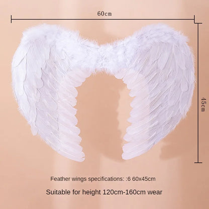 White Angel Feather Wings Festival PartyDecoration Props Scene Decoration Children Adult VictoriasSecret Fashion ShowPerformance