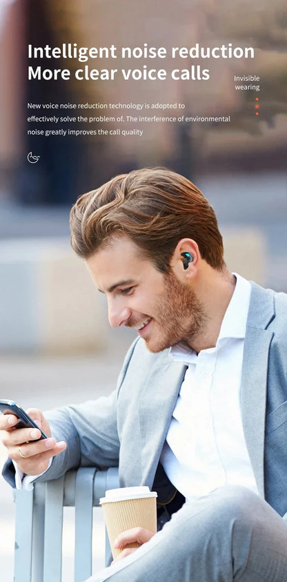 Mini Wireless X55 In-Ear Sleep Bluetooth Earphones TWS Invisible Stereo Headphones with Microphone for HD Calls Headset