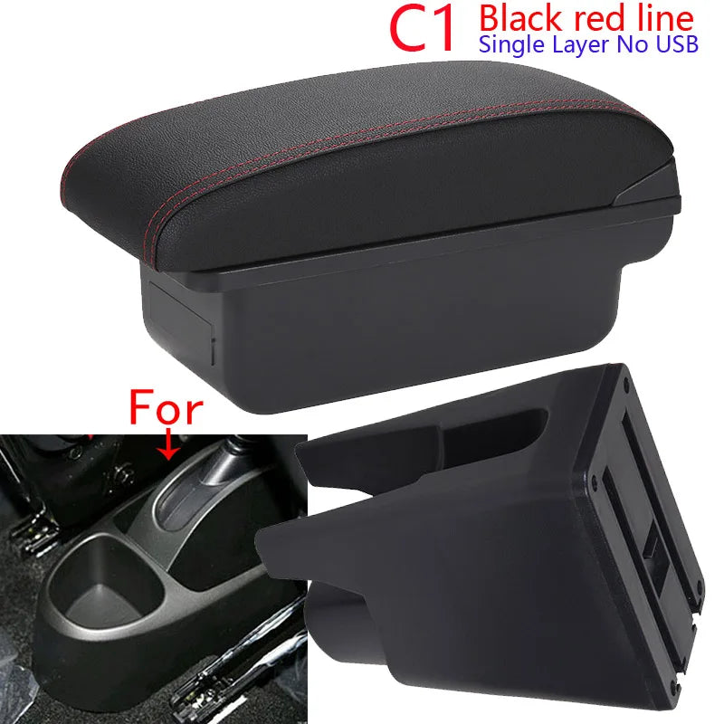 For Citroen C1 Armrest Box For Peugeot 107 Toyota Aygo BJ Armrest Car Accessories Store box Interior detail Simple installation