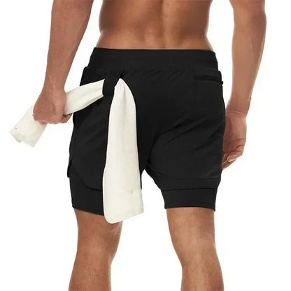 Berserk- Men's 2-in-1 sports shorts running quick drying shorts gym and fitness training double layered Training shorts
