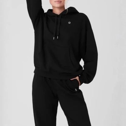 2025 unisex hooded sweatshirt men's solid color sweatshirt men's and women's long sleeved plug-in pocket pulloverolid Women Warm