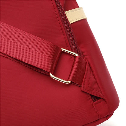 Fashionable women's backpack, adjustable shoulder straps, multiple back styles, zipper closure, polyester lining, suitable for v