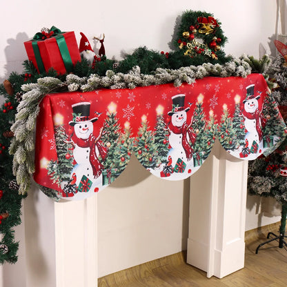Christmas Santa Snowman Fireplace Mantel Scarf Christmas Decorations for Home 2025 Living Room Xmas Navidad New Year Gifts 2026
