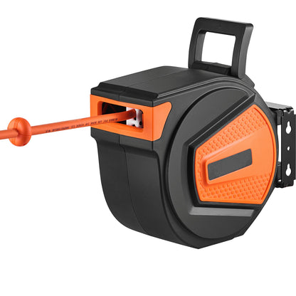 SucceBuy 50FT Retractable Air Hose Reel Wall-Mounted PVC Hose Automatic Rewinding Swivel Compressor for Automobile Maintenance
