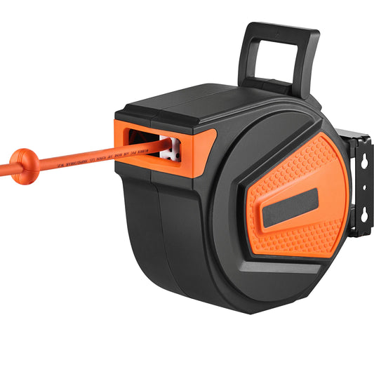 SucceBuy 50FT Retractable Air Hose Reel Wall-Mounted PVC Hose Automatic Rewinding Swivel Compressor for Automobile Maintenance