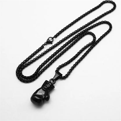 Boxing Gloves Boxer Men Necklaces Pendants Chain Punk Trendy for Boyfriend Stainless Steel Jewelry Creativity Gift Wholesale