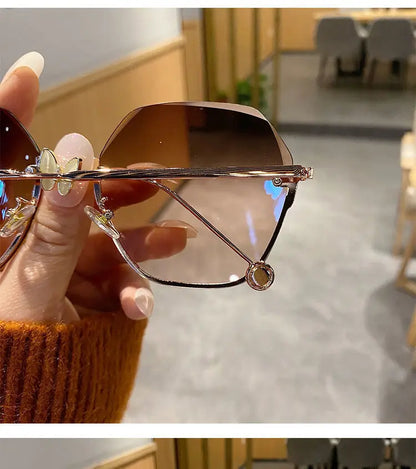 Brand Design 2025 Fashion New Polygonal Metal Sunglasses Retro Ladies Glasses Classic Trend Luxury Driving Travel Eyewear