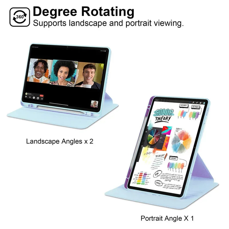 For Redmi Pad Pro 12.1 inch 360 Rotating Magnetic Smart Tablet Cover For Xiaomi Redmi Pad Pro 12.1 2024 Case with Pencil Holder