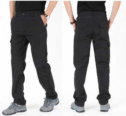 2024 Outdoor Work Tactical Pants Men Winter Casual Cargo Trousers Waterproof Fleece-lined Pant Elastic Hiking Traveling Workwear