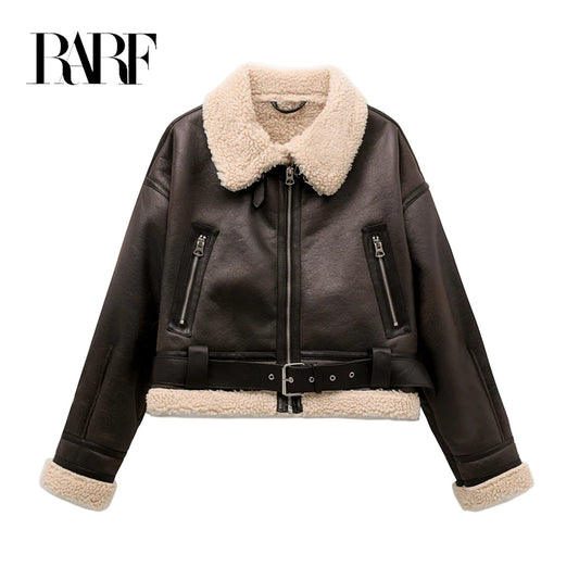 Women’s Faux Shearling Winter Coat – Thick, Warm & Stylish | RARF