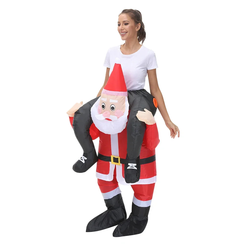Christmas Inflatable Costume Santa Claus Snowman Gingerbread Tree Adult  Party Masquerade Role Play Holiday Gift