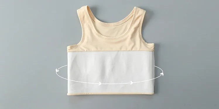 Women Flat Chest Binder With Bandage Pullover Half Length Corset Tank Top FTM Lesbian Transgender Underwear Vest Breast Binder