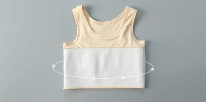 Women Flat Chest Binder With Bandage Pullover Half Length Corset Tank Top FTM Lesbian Transgender Underwear Vest Breast Binder