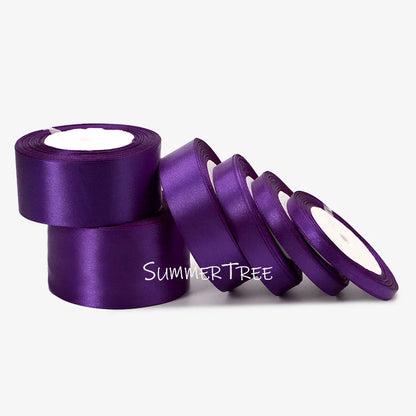 Satin Ribbon 25yards 6mm - 50mm Sash Gift Wrap Bow Handmade DIY Craft Halloween Christmas Wedding Birthday Party Decoration