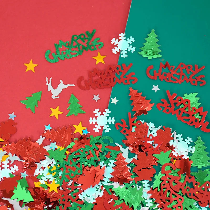15g/bag Christmas Sequin Confetti Xmas Tree Snowflake Table Confetti 2024 Christmas Party Decoration for Home 2025 New Year Gift