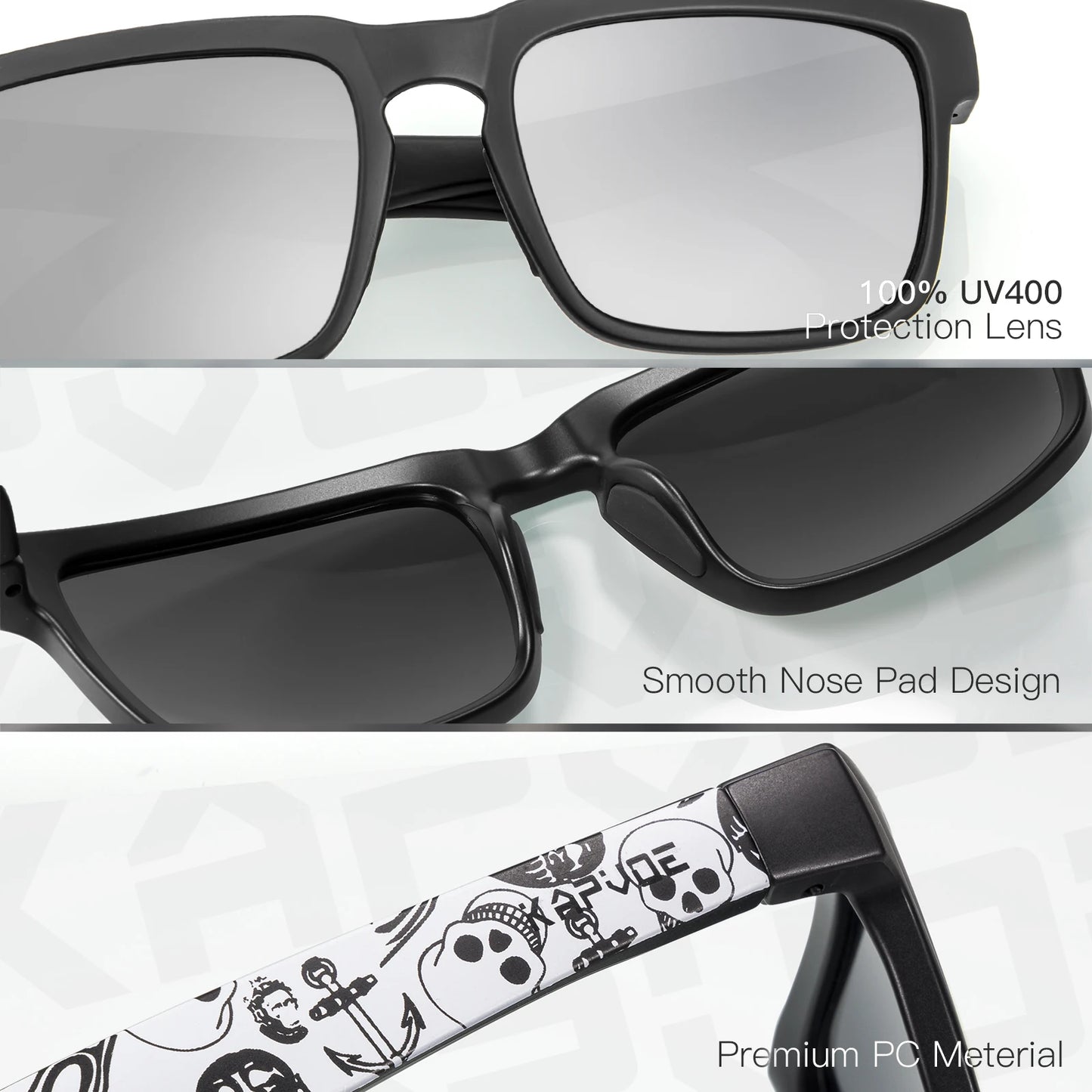 Kapvoe Men Polarized Sunglasses Fashion Cool Fishing Glasses Sliver Sports Cycling Bicycle Eyewear Bike UV400 MTB Road Driving