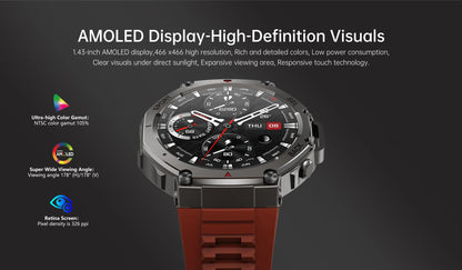 T-Rex 3 GPS Smart Watch 10ATM IP69K Waterproof Clock Compass Altimeter Call Military Sports Smartwatch Men For HUAWEI Bracelet