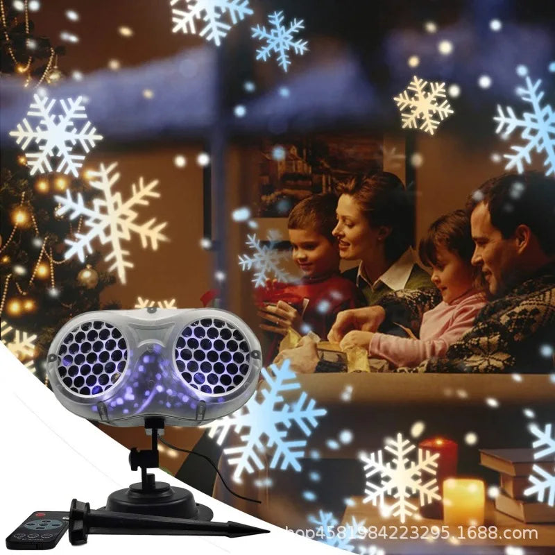 Christmas Snowfall Projector Light Owl Shape Outdoor Highlight Landscape Dynamic LED Snowflake Projection Lamp for New Year Lamp