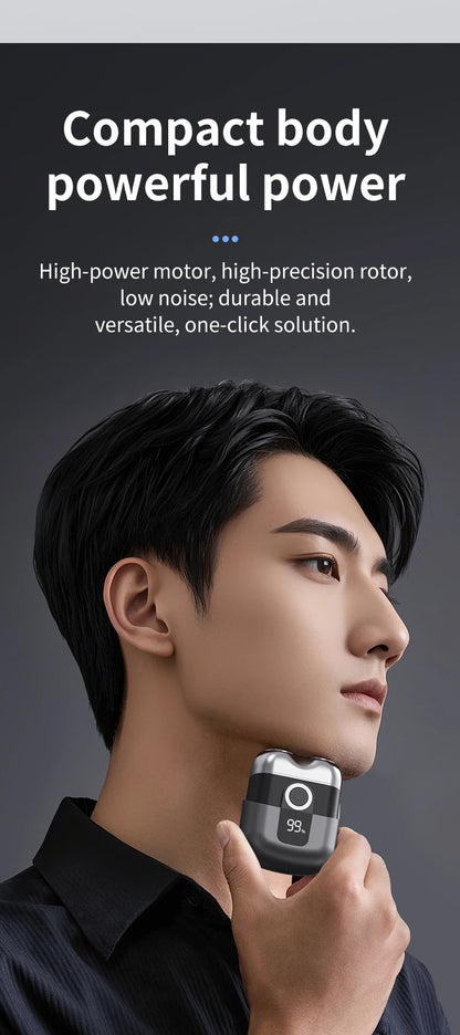 Mini electric shaver, compact and fast charging for home use, men's car shaver, portable for home use, gift for father and boyfr