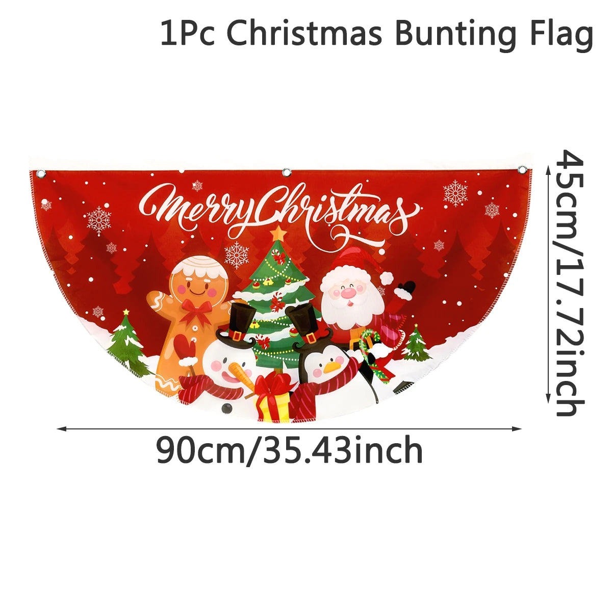 Christmas Fan-shaped Flag Outdoor Hanging Banner Christmas Decoration for Home 2025 Xmas Flag Navidad Natal Gifts New Year 2026