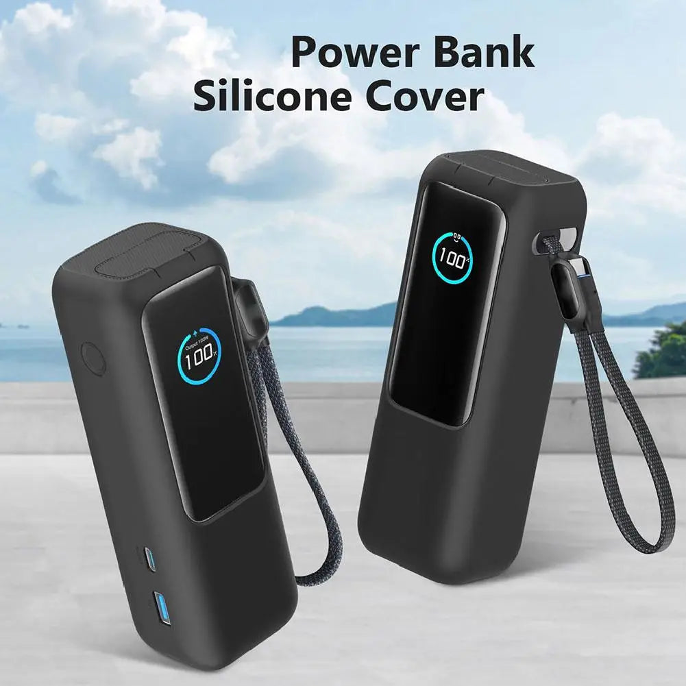 Silicone Case for Anker Zolo 25000mAh 165W Power Bank Protective Case TF/SIM card PIN storage Bag Portable Travel Carrying Case
