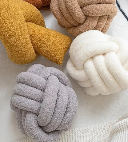 Aesthetic Knot Globe Plush Cushion Nordic Ball Stuffed Pillow Sofa Decorative Throw Pillow Soft Sleeping Back Cushion Decor