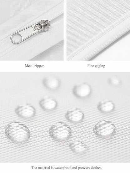 5pcs Durable Polyester Garment Dust Cover with Zipper Closure Long Hanging Clothes Bag for Coats Jackets & Wardrobe Organization