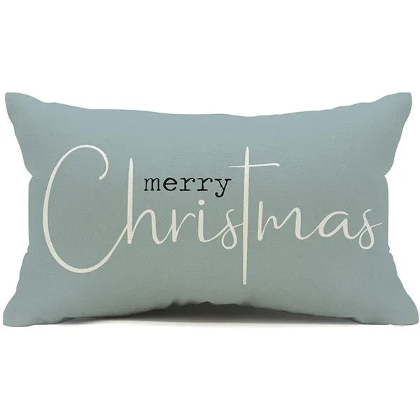 New Christmas style simple letter double-sided printed linen pillow for home decoration, sofa waist pillowcase