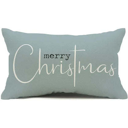 New Christmas style simple letter double-sided printed linen pillow for home decoration, sofa waist pillowcase