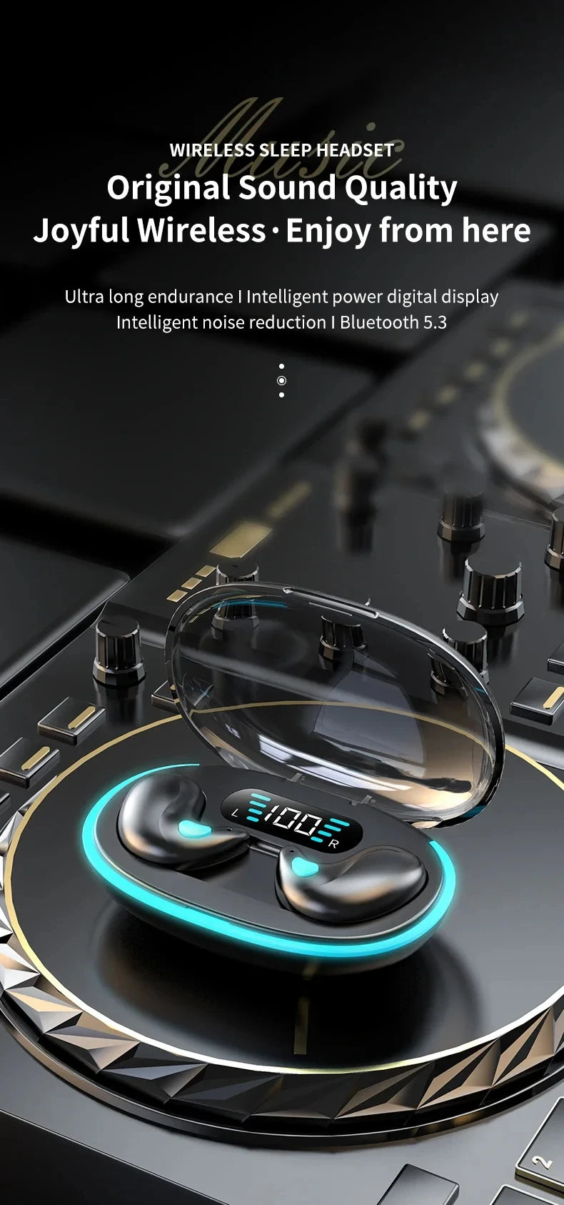 Mini Wireless X55 In-Ear Sleep Bluetooth Earphones TWS Invisible Stereo Headphones with Microphone for HD Calls Headset