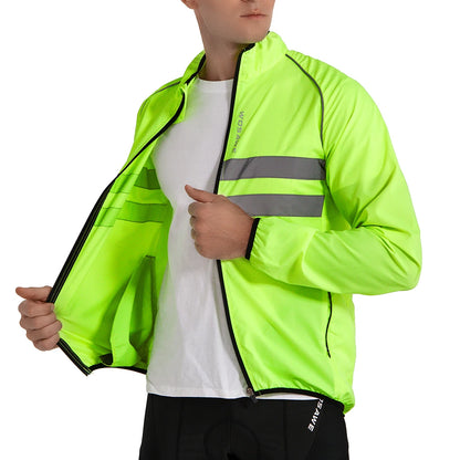 WOSAWE Ultralight Men's Cycling Windbreaker Reflective Jacket Windproof Bike Jacket Water Resistant MTB Road Bicycle Long Jersey
