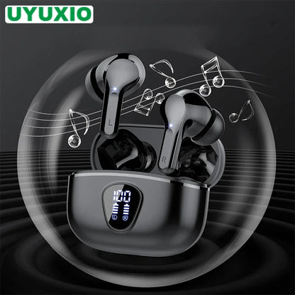 New Wireless Earbuds HiFi Stereo Headphones BT5.3 with ENC Noise Cancelling 48H LED Display Ear Buds IP7 Waterproof Earphones