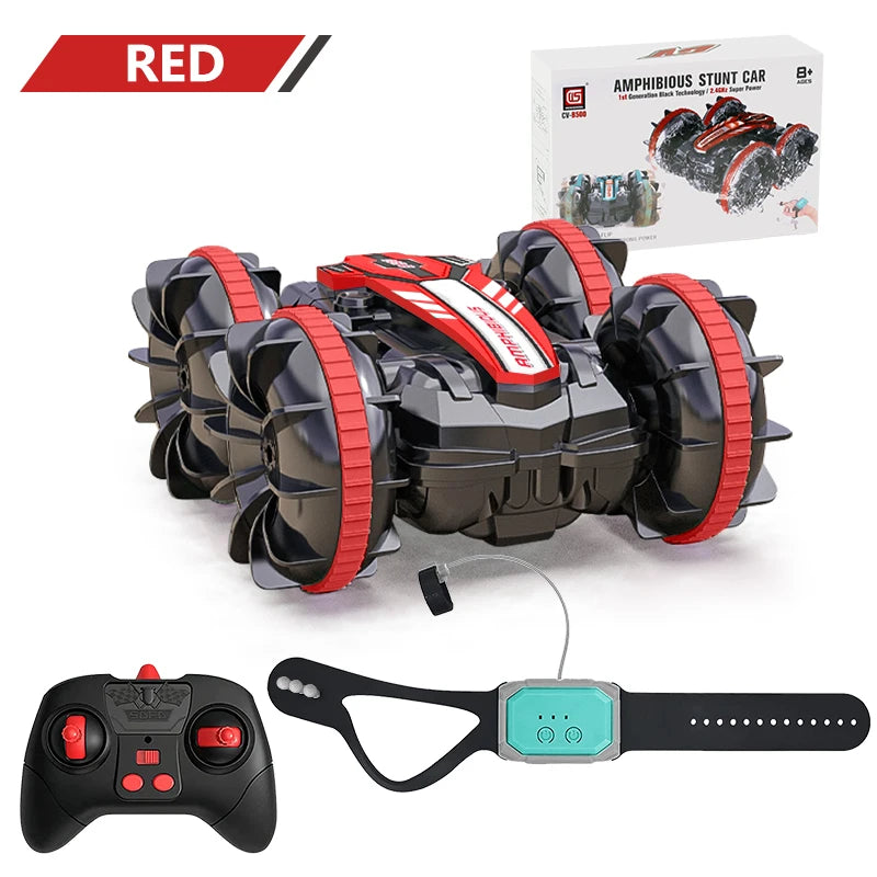 Remote Control Car 2.4G Rc Boat Waterproof Controlled Amphibious Stunt Car 4WD All Terrain Beach Pool Toys for Boys Girls Gift
