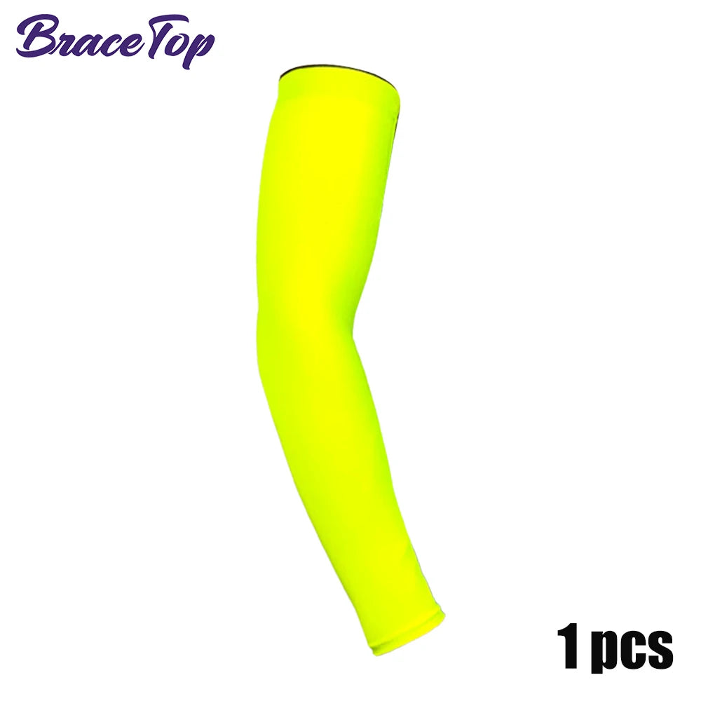 BraceTop 1 PC Sports Cooling Arm Sleeves for Men Women, Outdoor UV Protection Sleeves for Basketball Football Volleyball Cycling