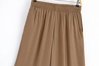 Women’s Summer 2-Piece Set – Loose Shirt & High-Waist Pants