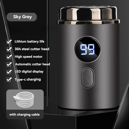 Men's electric mini shaver, dry and wet dual-use shaver, LED digital display rechargeable car shaver, home travel shaver