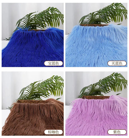 25x45cm 9cmPile Faux Fur Fabric For Sewing Doll Toy Beard Hair DIY Patchwork Material Accessories Home Decoration Cosplay Fabric