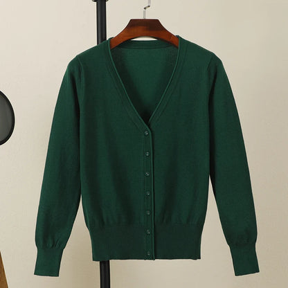 Black Cropped Cardigan Female Clothing Jersey Blouses Women's Coat Spring 2025 Long Sleeve Top Korean Fashion Knitted Sweater