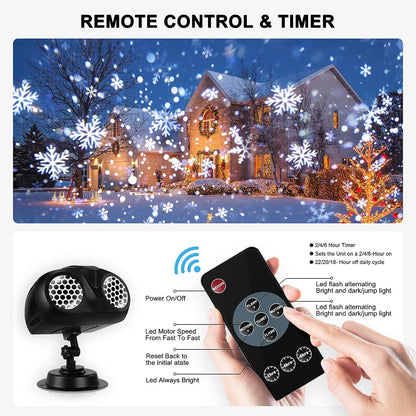 Christmas Projector Lights Outdoor, Snowflakes Projection Outside,Waterproof LED Landscape Christmas Light for Party Xmas light