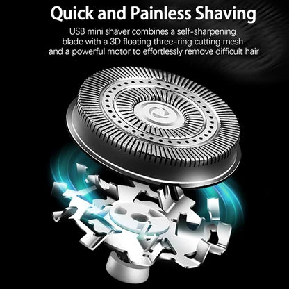 Men's electric mini shaver, dry and wet dual-use shaver, LED digital display rechargeable car shaver, home travel shaver