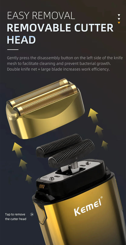 Kemei TX10 Electric Shaver Hair Rechargeable Beard Foil Razor For Men Bald Head Shaving for Men Machine