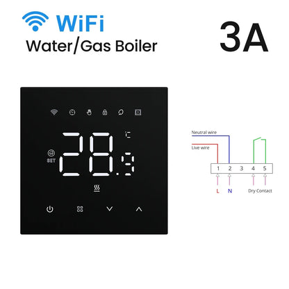 AVATTO Tuya WiFi Heating Thermostat 220v,Smart Electric Water Floor Heating Temperature Controller for Google Home Alexa Alice